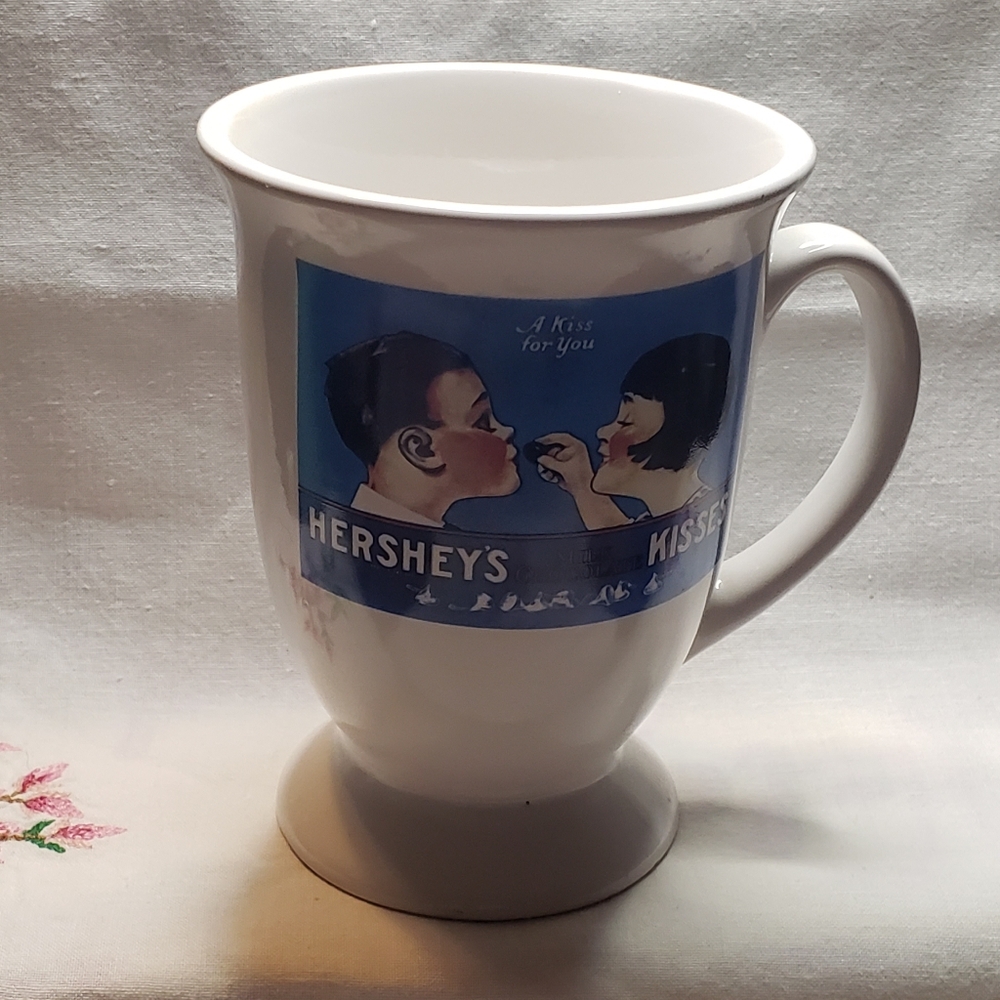 Vintage Hershey's Kisses White Pedestal Mug